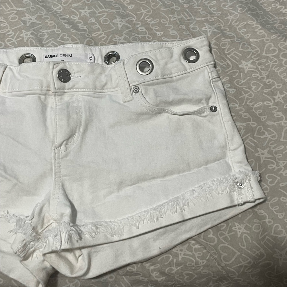 Low rise white Jean shorts